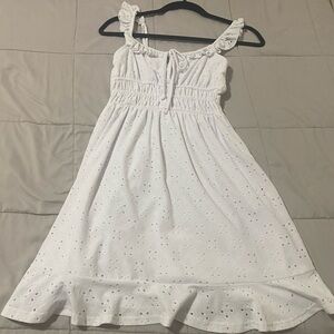 White Short Sleeved Mini Dress